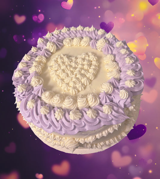 A 9-Inch Double Layer Cake of Wonder- Heart or Circle, Shaped by Stars